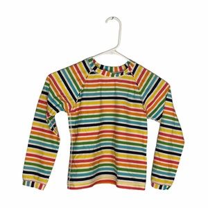 Hanna Andersson 8 girls striped long sleeve swim shirt
